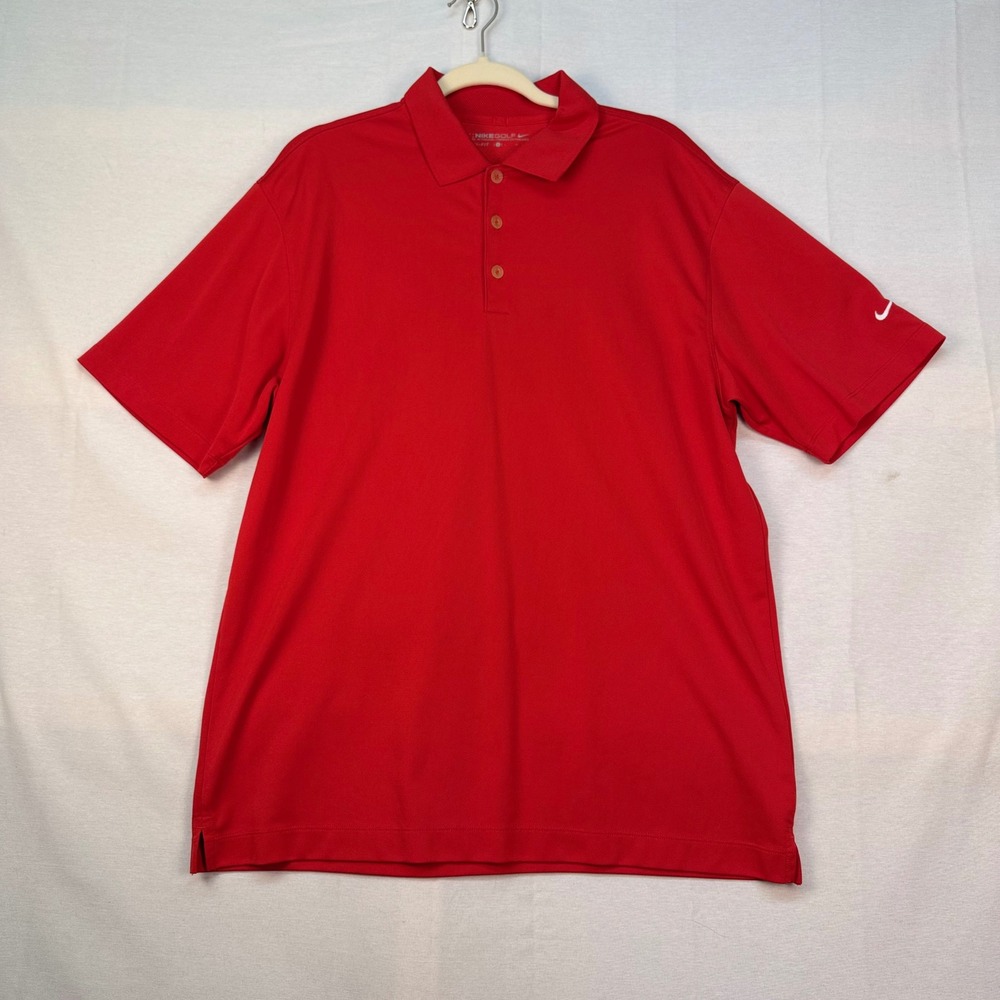 Nike Golf Mens Dri-FIT Short Sleeve Polo Shirt Red‎ Large 358324-657